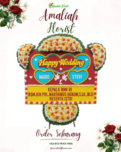 Karangan Papan Bunga Pernikahan di Srinahan